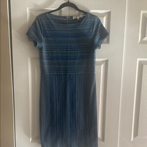 Sade New York dress 3D textured striped sheath dress made‎ in turkey size 6